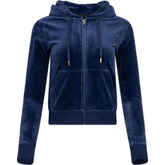 Robertson Classic Velour Zip Hoodie - Blue Depths