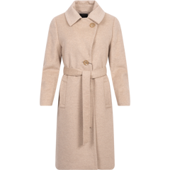 Cashmere Coat W Clareta Belt Midi - Beige