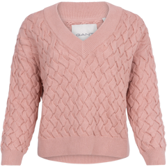 Textured Cotton V-Neck - Autumn Sunset