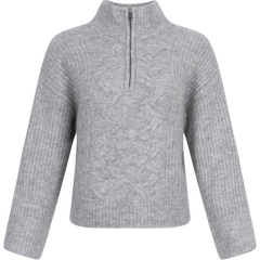 Chastine Peggy M Zip Pullover - Light Grey Melange