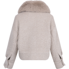 Charlie Jacket Wool Boucle Thick Faux Fur - Crème