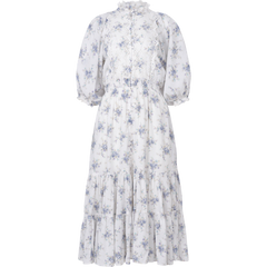 Cotton Slub Midi Dress - Flower Buds