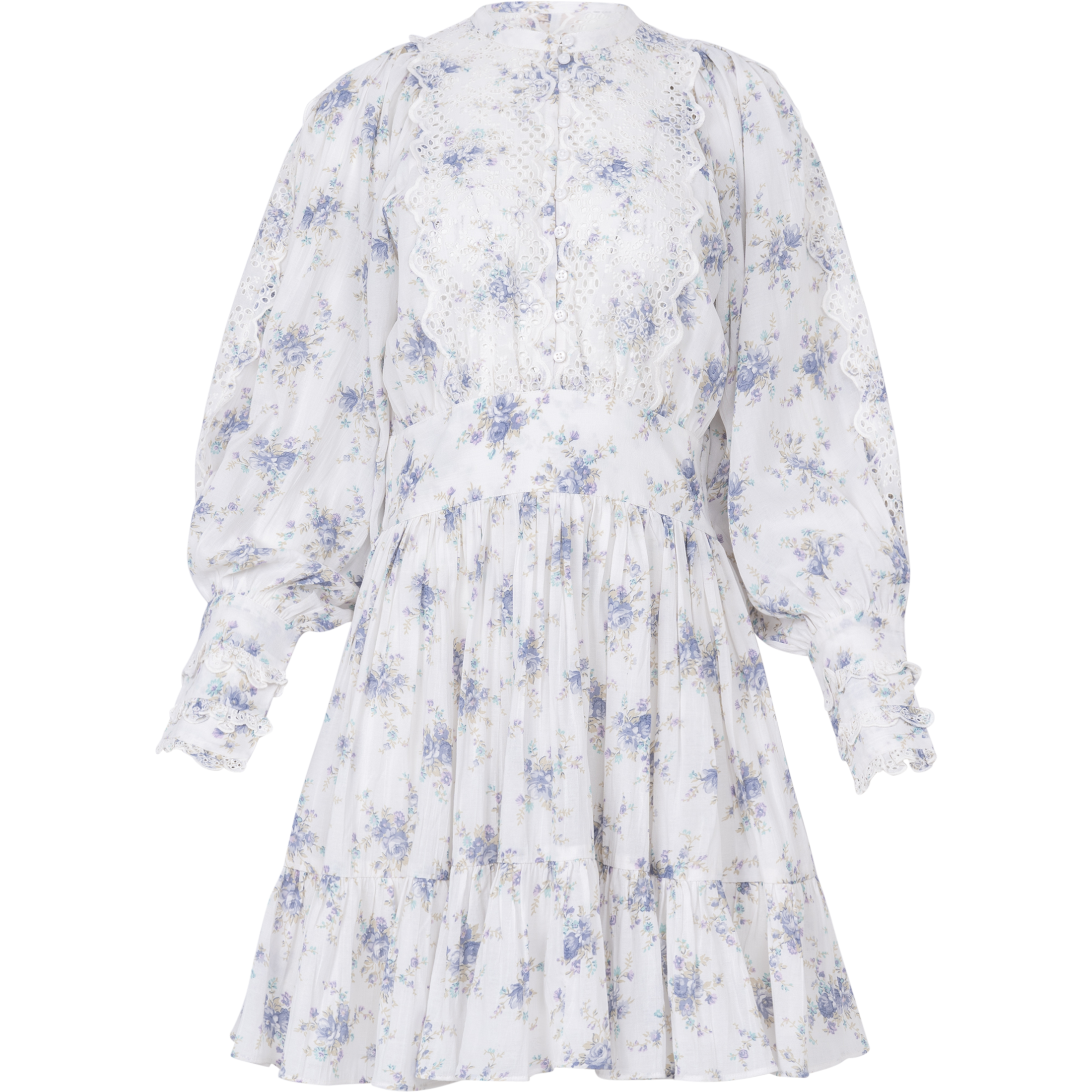 Cotton Slub Mini Dress - Flower Buds