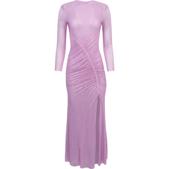Rhinestone Mesh Maxi Dress - Pink