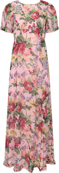 Dotted Georgette Maxi Dress - Pink Blossom