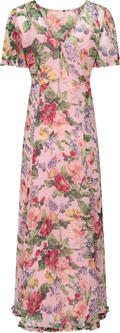 Dotted Georgette Maxi Dress - Pink Blossom