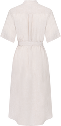 Reg Linen Ss Shirt Dress - Dry Sand