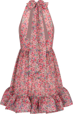 Fern Halterneck Ruffled Mini Dress - Pink Ditsy