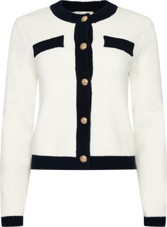 Jeanette Contrast Cardigan - Off White