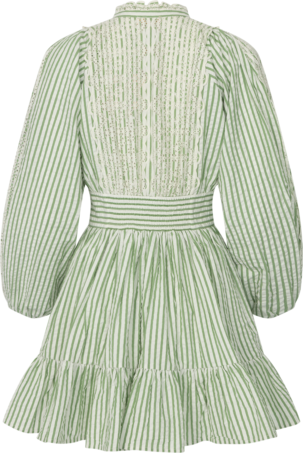 byTiMo - Kjoler - Seersucker Mini Dress - Green Stripe - Villoid byTiMo - Kjoler - Seersucker Mini Dress - Green Stripe - Villoid