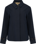 Short Cotton Car Coat - Evening Blue