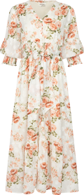 Gyri Flower Garden Dress - Coral