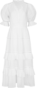 Vera Dobby Dress - White