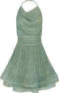 Line Chiffon Dress - Light Green