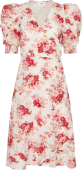Valkyrie Midi Linen Dress - Red