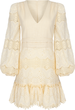 Lani Lace Mini Dress - Creme