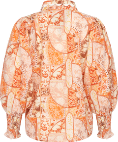Sibba Patchwork Blouse - Coral