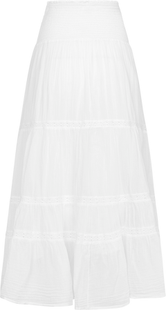 Vendla Voile High Smock Skirt - White