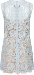 Fine Lace Mini Dress - Blue