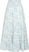 Vendla Flower Dobby Skirt - Blue Dobby Flower