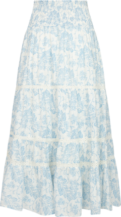 Vendla Flower Dobby Skirt - Blue Dobby Flower