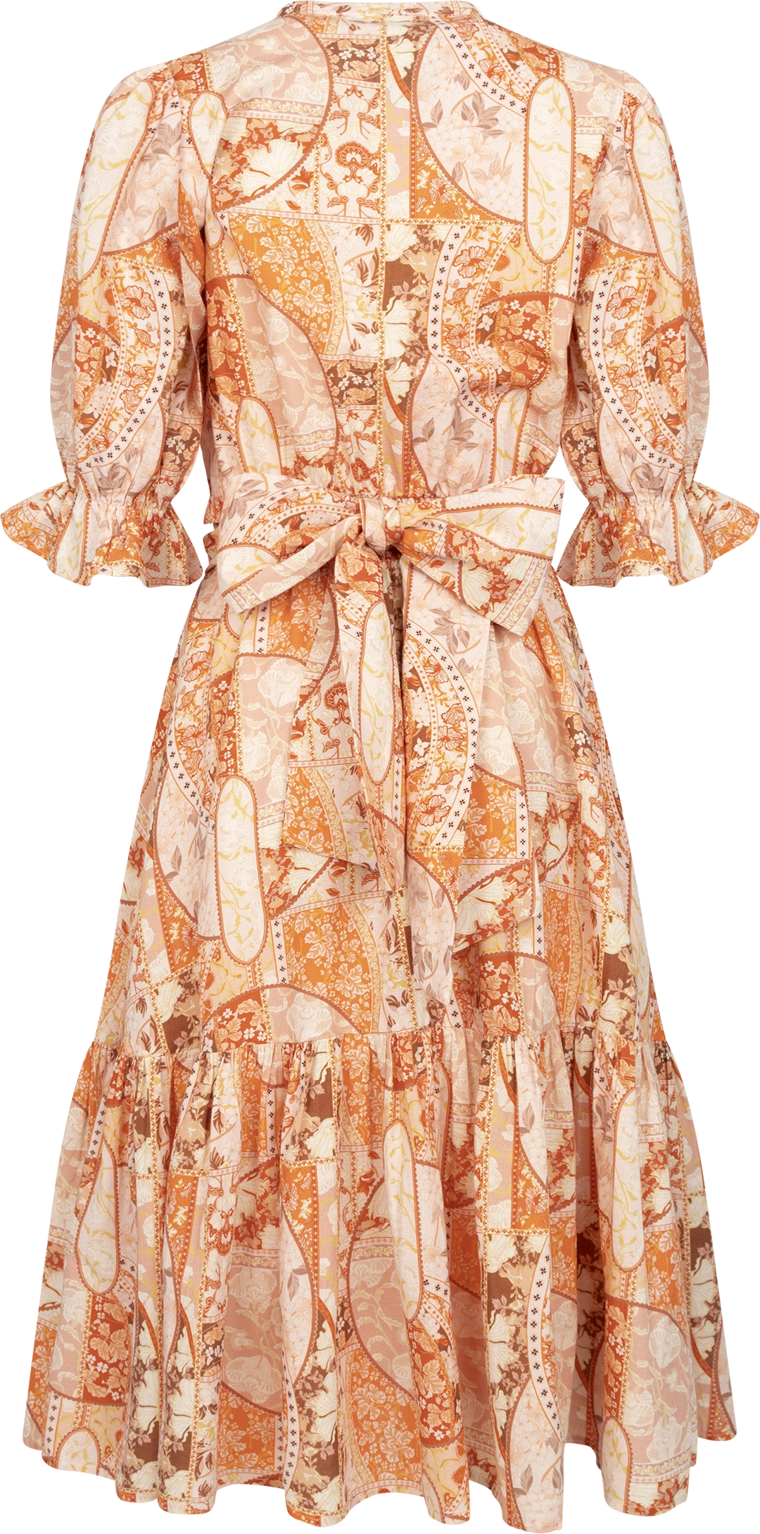 Gertrude Linen Midi Dress - Coral Flower