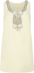 Crepe Bow Mini Dress - Yellow