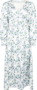 Adelic Long Dress - Blue Hydrangea Print