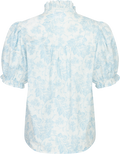 Signy Flower Dobby Blouse - Blue Dobby Flower