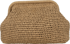 Rikke Raffia Clutch Bag - Sand