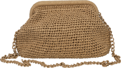 Rikke Raffia Clutch Bag - Sand