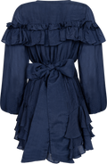 Wow Frill Dress - Dark Navy