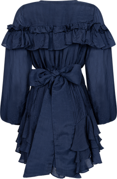 Wow Frill Dress - Dark Navy