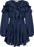 Wow Frill Dress - Dark Navy