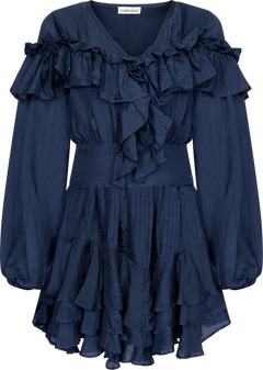 Wow Frill Dress - Dark Navy