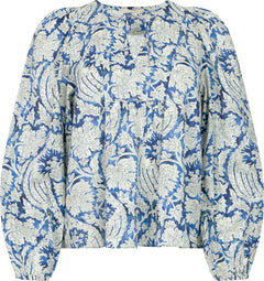 Brea Long Sleeve Blouse - Ciel