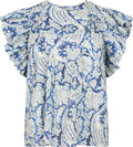 Sienna Flutter Sleeve Top - Ciel