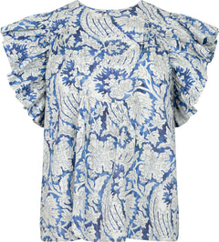 Sienna Flutter Sleeve Top - Ciel