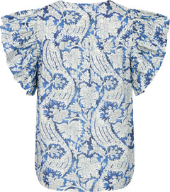 Sienna Flutter Sleeve Top - Ciel