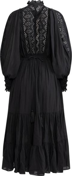 Cotton Slub Midi Dress - Black