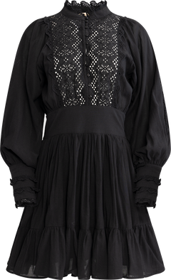 Cotton Slub Mini Dress - Black