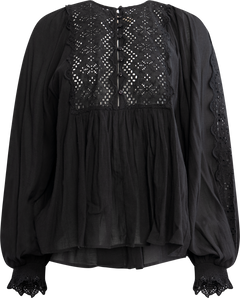 Cotton Slub Blouse - Black