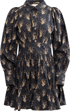 Poplin Mini Dress - Midnight Paisley
