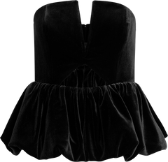 Velvet Bandeau Top - Black