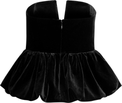Velvet Bandeau Top - Black