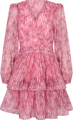 Jade Wave Blurry Stripe Dress - Blurry Pink Lurex Stripe