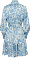 Saga Wide Small Paisley Dress - Blue Small Paisley