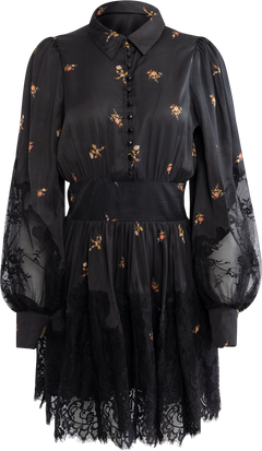 Satin Lace Dress - Petite Flowers