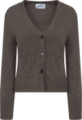 Liz Cashmere Knit Cardigan - Brown Melange