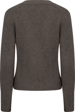 Liz Cashmere Knit Cardigan - Brown Melange